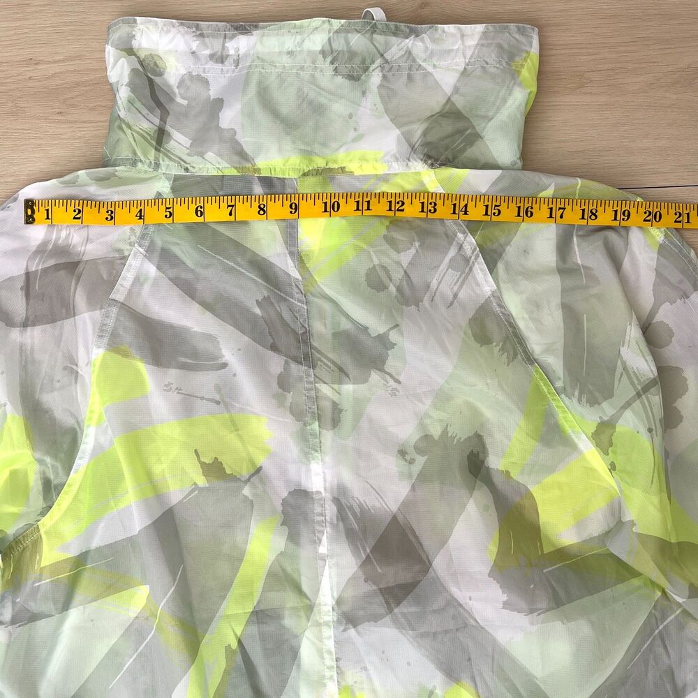 DKNY Jeans Neon Lime Green White Gray Camouflage Women's Windbreaker Size Large - Picture 12 of 16